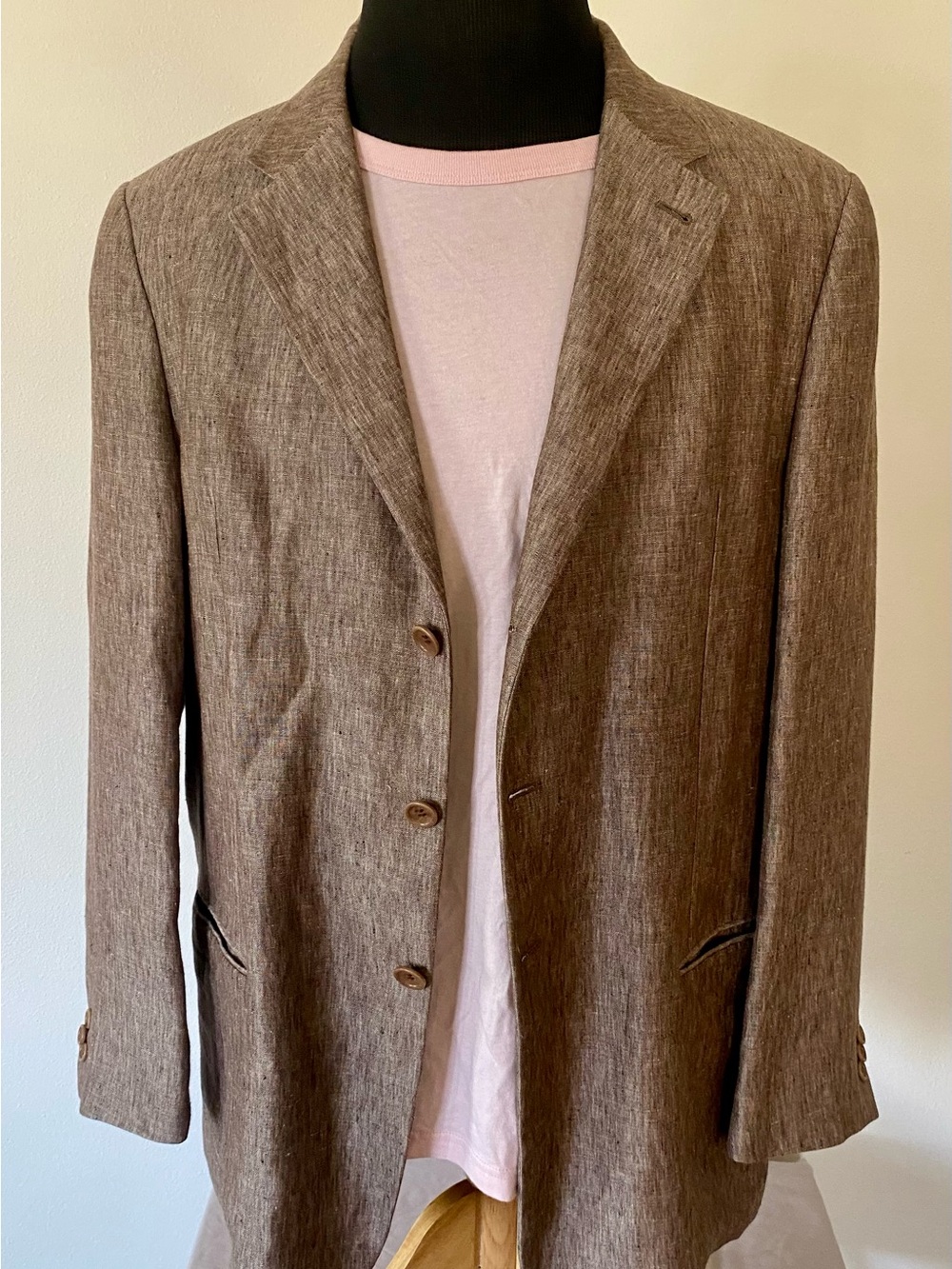 Vintage Armani Linen Blazer 44R Italian Miami Vice Era Unstructured Sport Coat